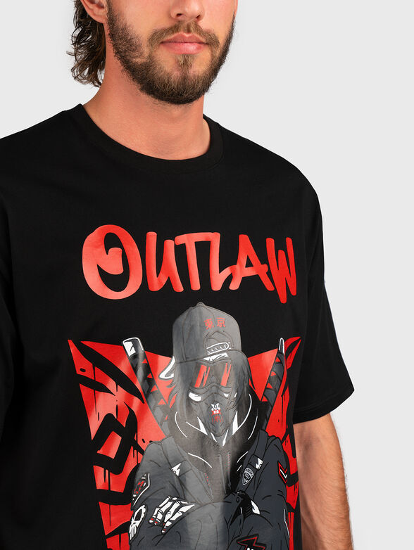 Oversized T-shirt with contrast print - 4