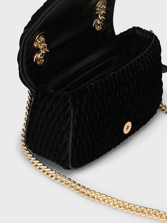 Quilted effect crossbody bag in black  - 6