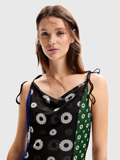 Midi dress with draped neckline - 3