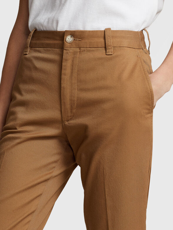 Cropped cotton blend chino trousers - 2