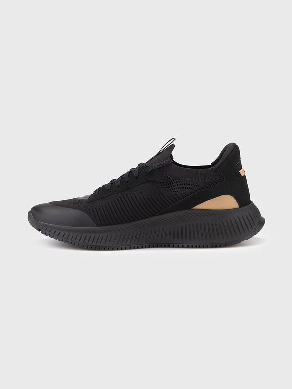 Black sports shoes with logo - 4