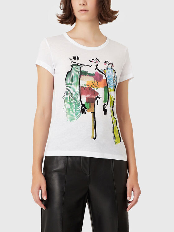 T-shirt with multicolor print - 1