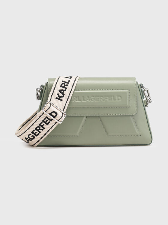 Leather crossbody bag with logo - 1