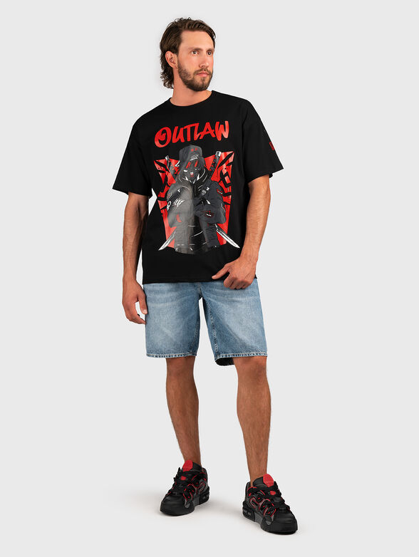 Oversized T-shirt with contrast print - 5