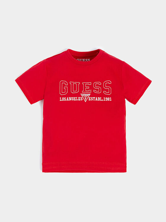 Blue T-shirt with logo embroidery - 1
