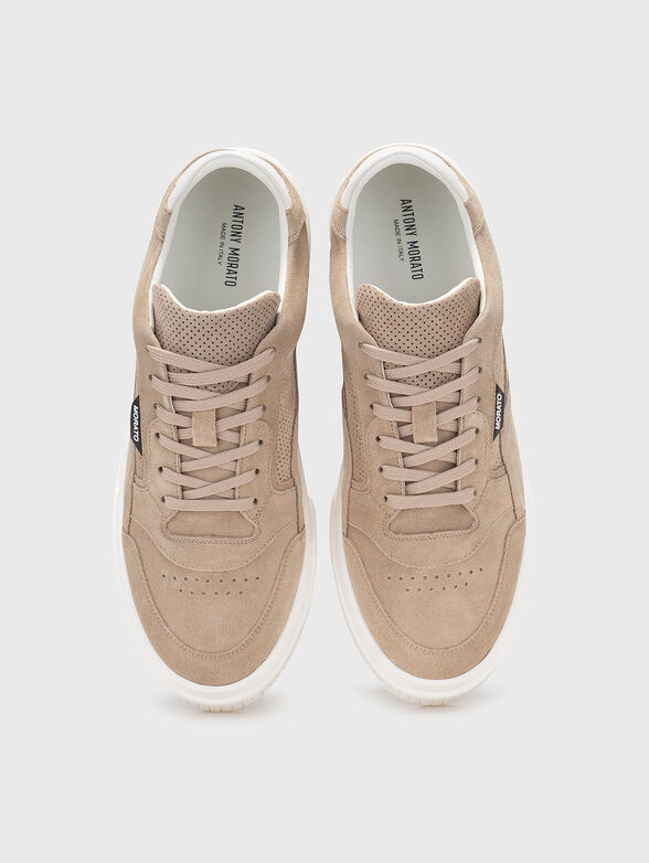 Suede sports shoes with logo - 5
