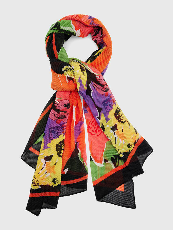 Scarf with art floral print - 0
