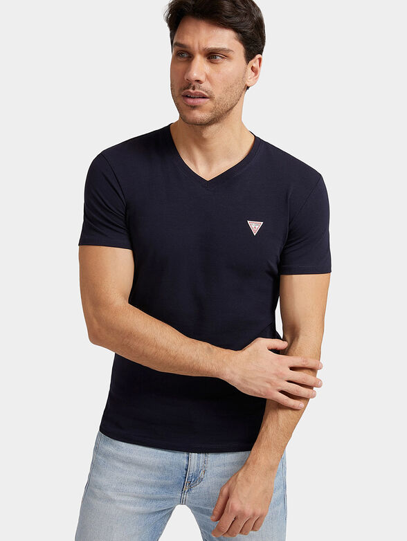 CORE black T-shirt with V-neck - 1