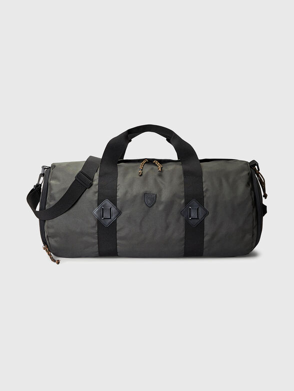Grey sports bag with logo detail - 0
