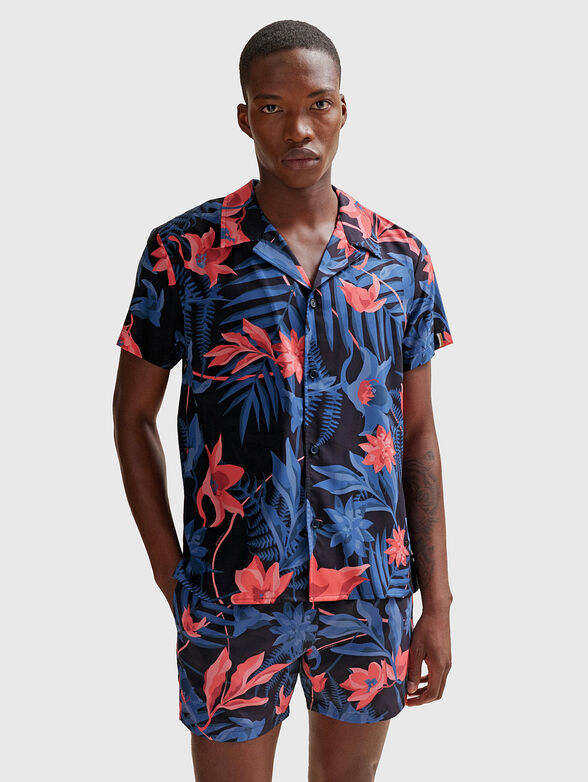 Short sleeve shirt with floral print - 0