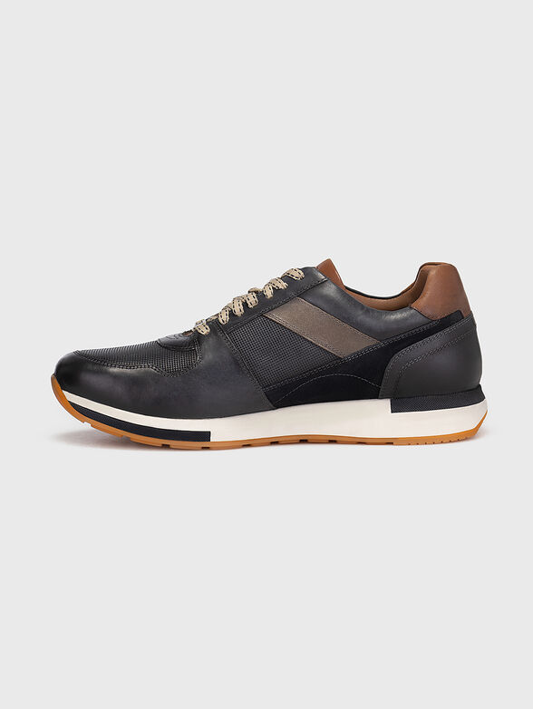 NEIL S dark blue leather sports shoes  - 4