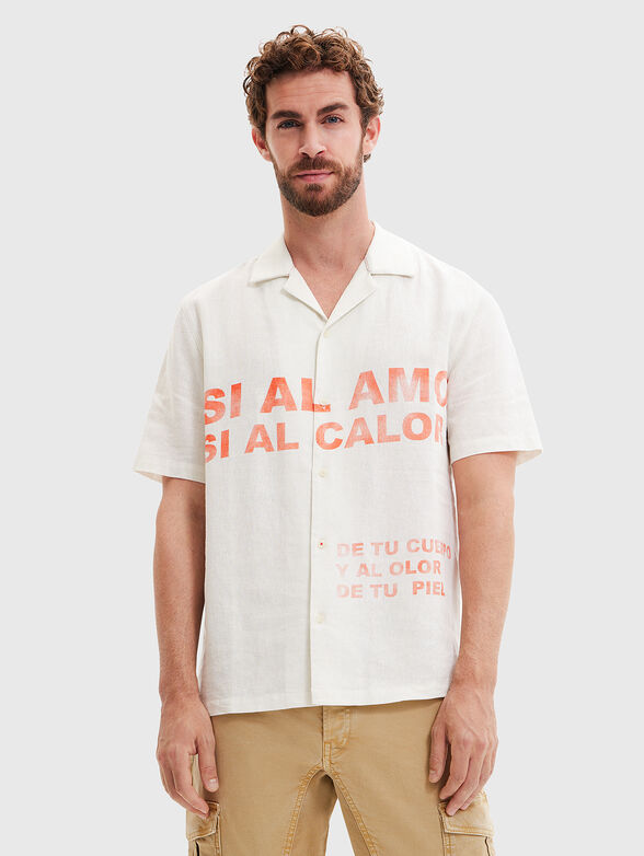  AL AMOR shirt with short sleeves and contrasting print - 0