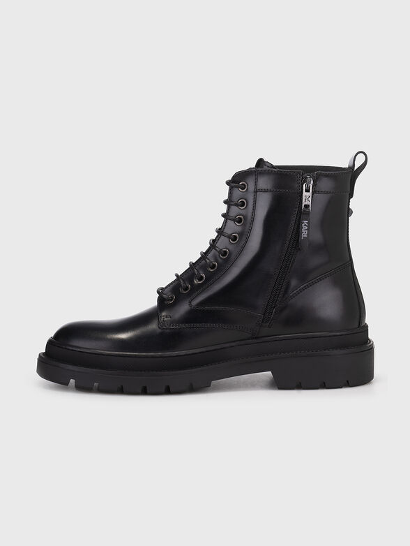 Black leather ankle boots OUTLAND with zip - 4