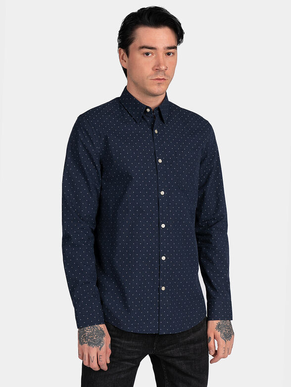 SUNSET light blue shirt with dotted pattern - 1