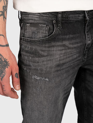 GEEZER black jeans with bleached effect - 4