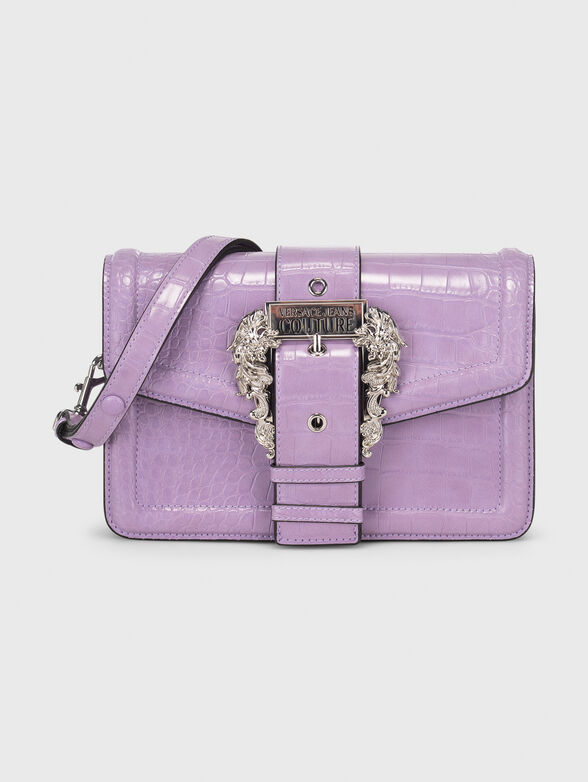 Croc-effect crossbody bag in black - 1