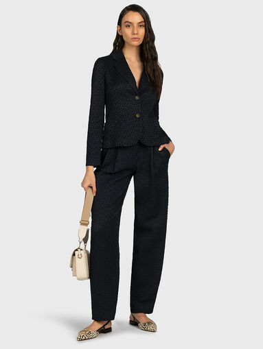 Embroidered pants in dark blue - 3