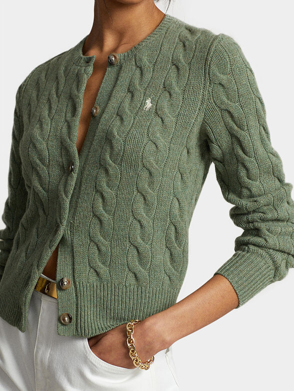 Knitted cardigan with buttons and logo embroidery - 4