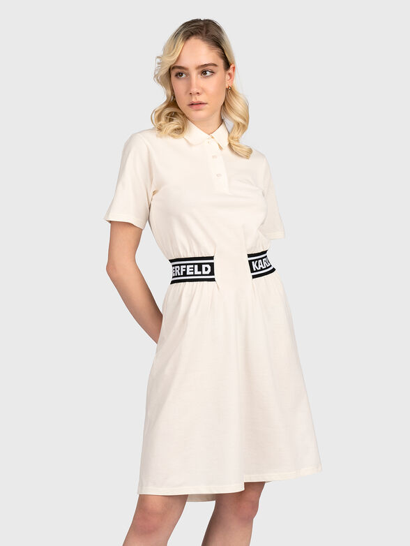 Cotton polo-shirt dress with logo detail - 1