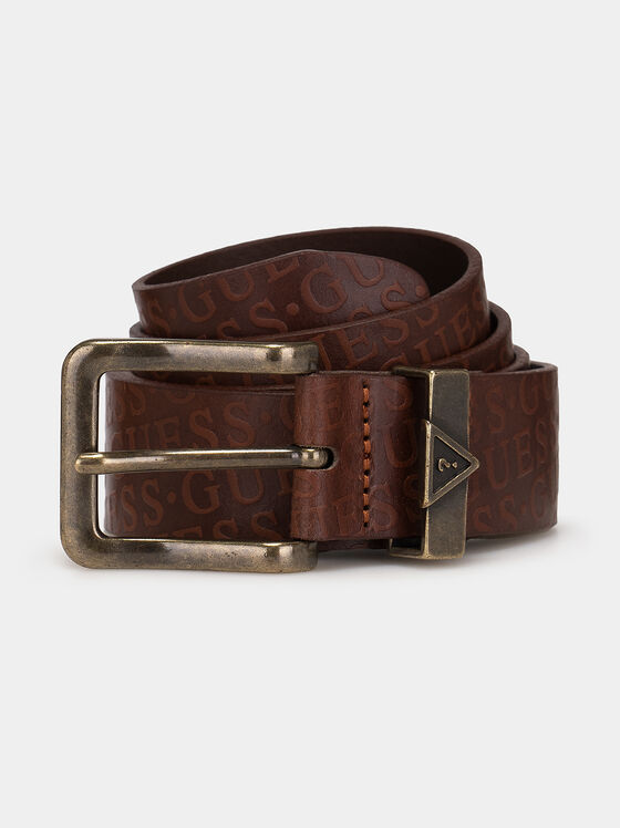 Leather belt with logo accents - 1