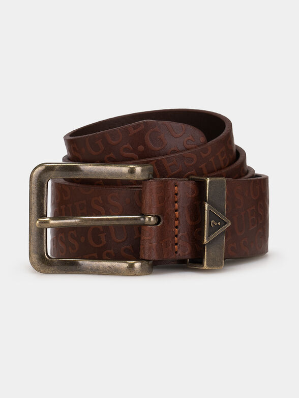 Leather belt with logo accents - 1