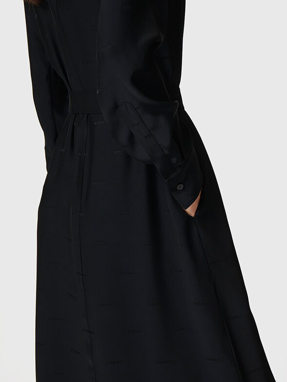 Black viscose blend midi dress - 2