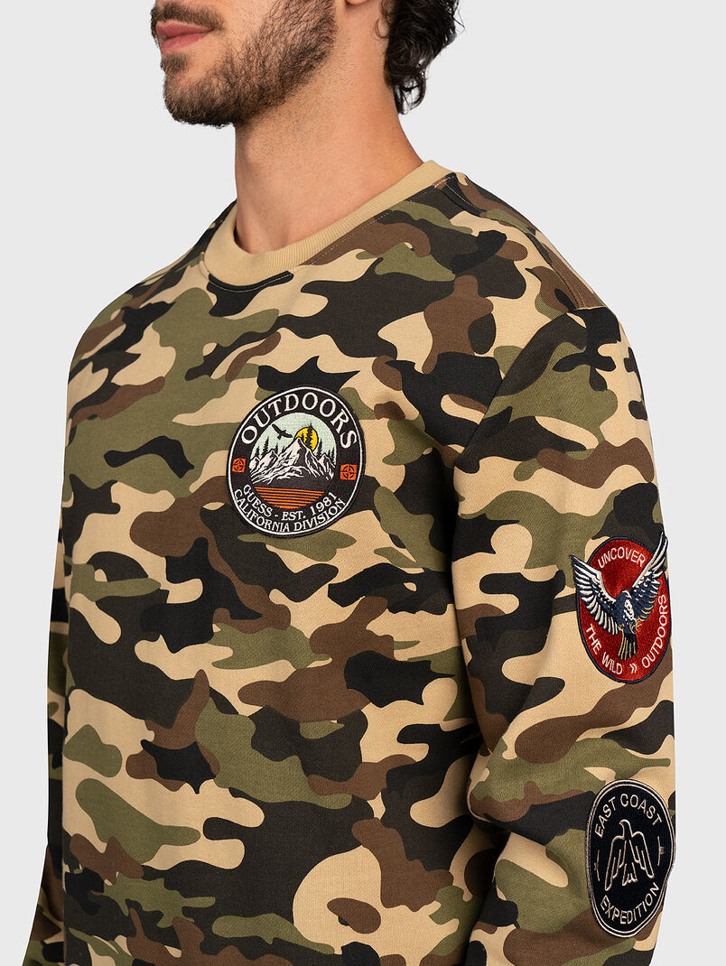 Cotton sweatshirt with camouflage print - 3