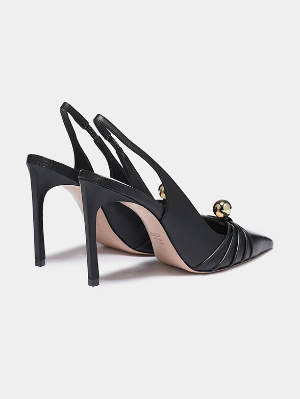 Genuine black shoes with golden element - 3