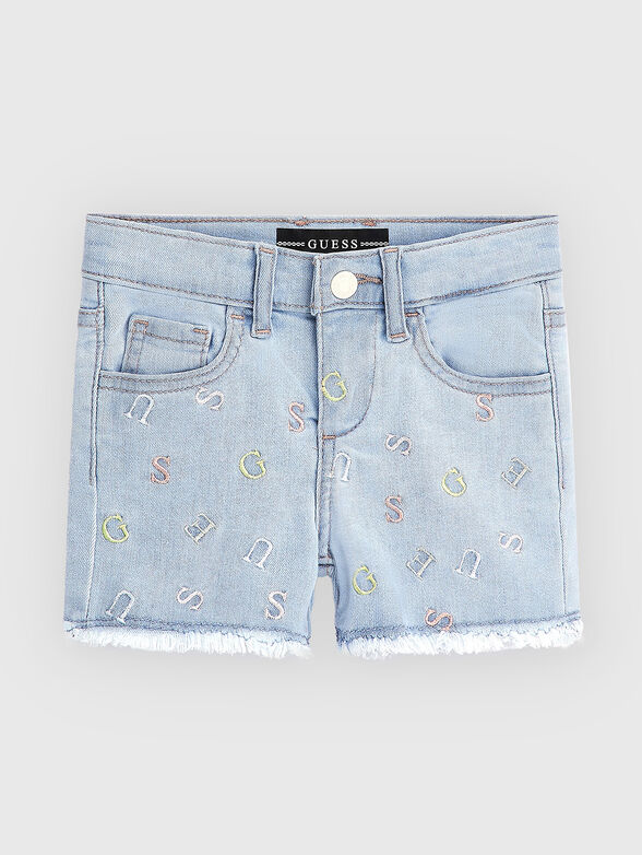 Denim shorts with embroidery - 1