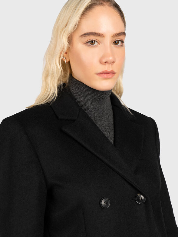 Double-breasted wool coat - 3