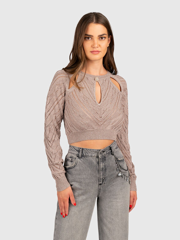 Crop perforated sweater  - 1