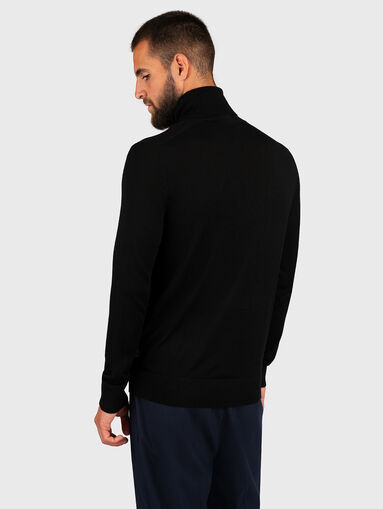 Black sweater with polo collar - 3