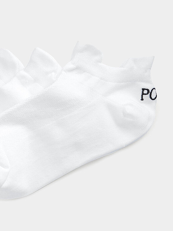 Set of three pairs of white socks with logo - 1