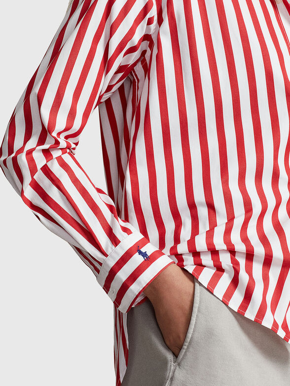 Cotton shirt with striped pattern - 3
