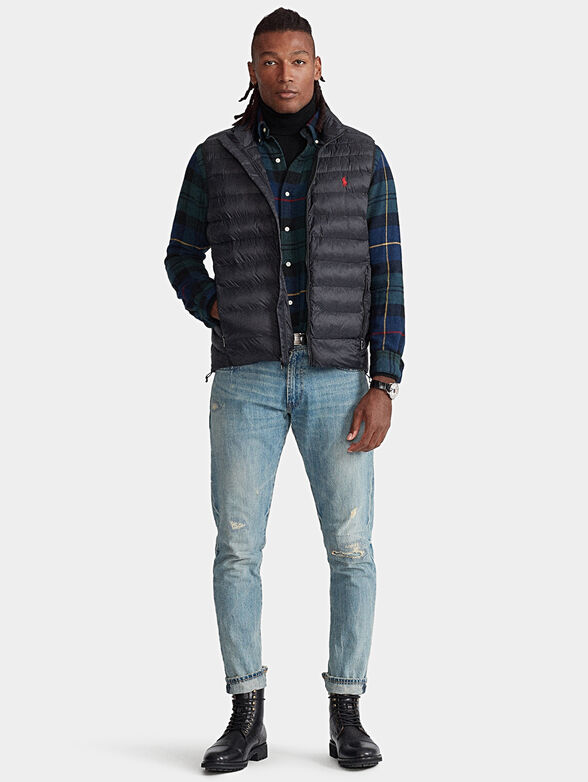 Padded gilet with logo embroidery - 2