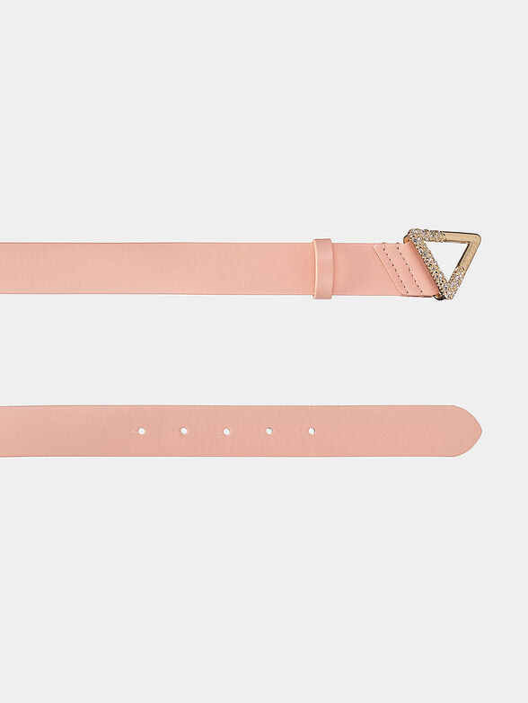 Black eco leather belt with rhinestones - 2