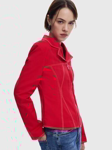 Transition jacket with accent stitching - 3