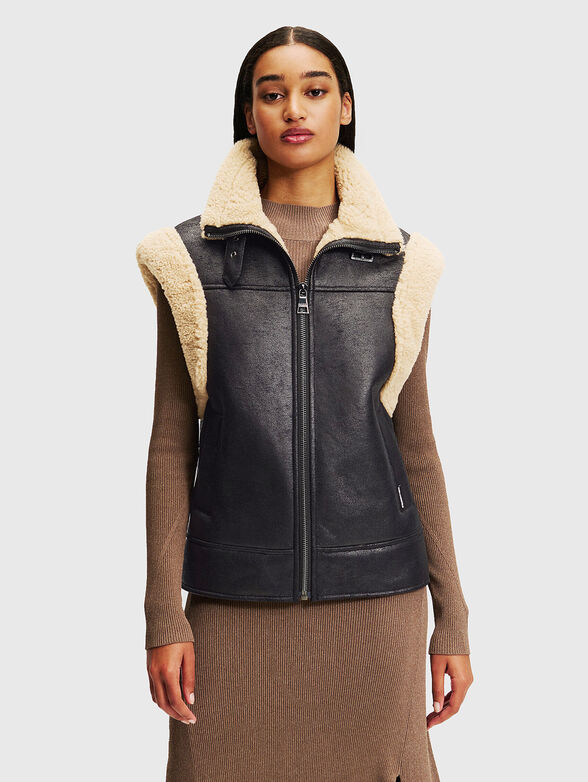 Vest with contrasting texture - 0