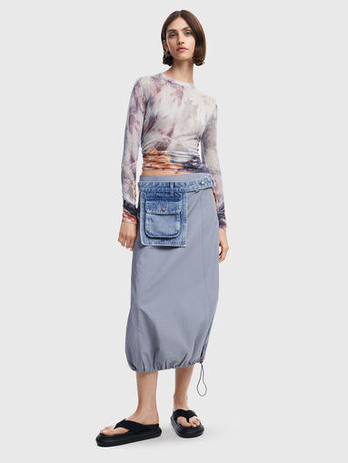 Midi skirt with adjustable hem  - 5