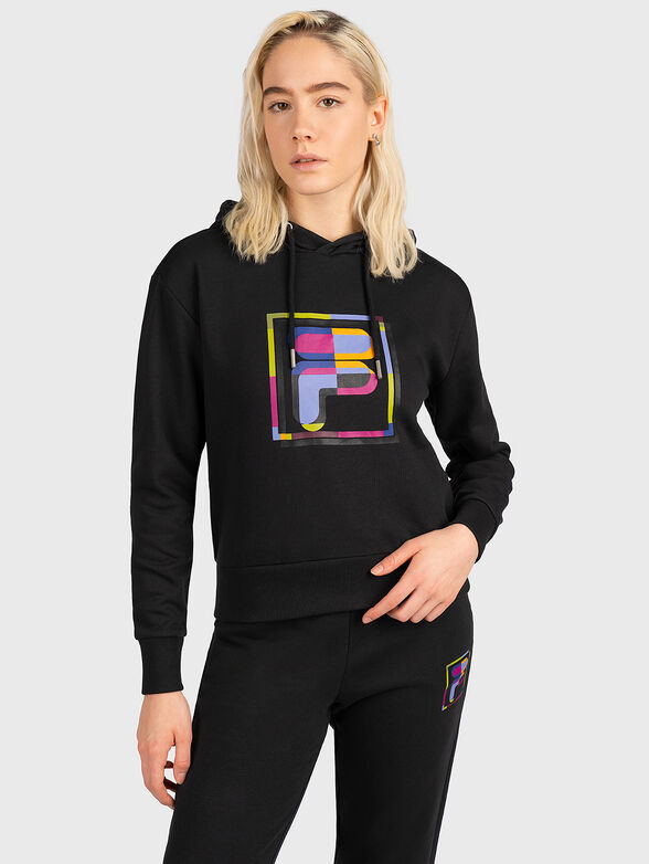 BRISSAGO black sweatshirt with color accent - 1