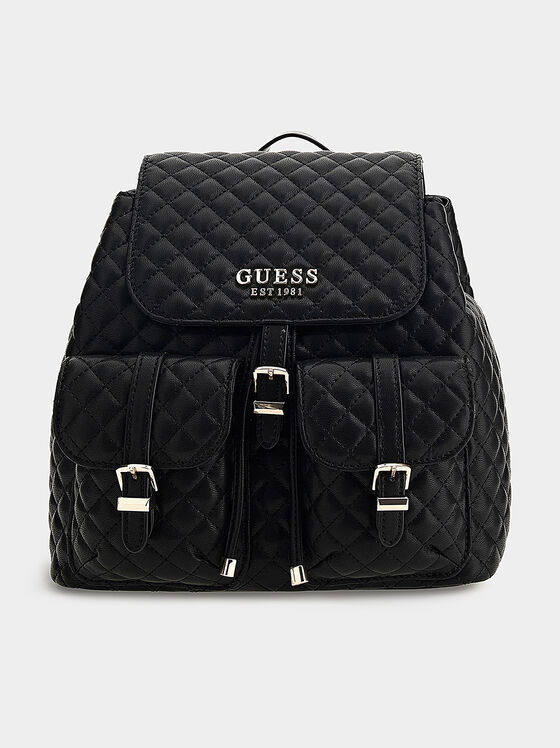 ADAM FLAP black backpack with quilted effect  - 1