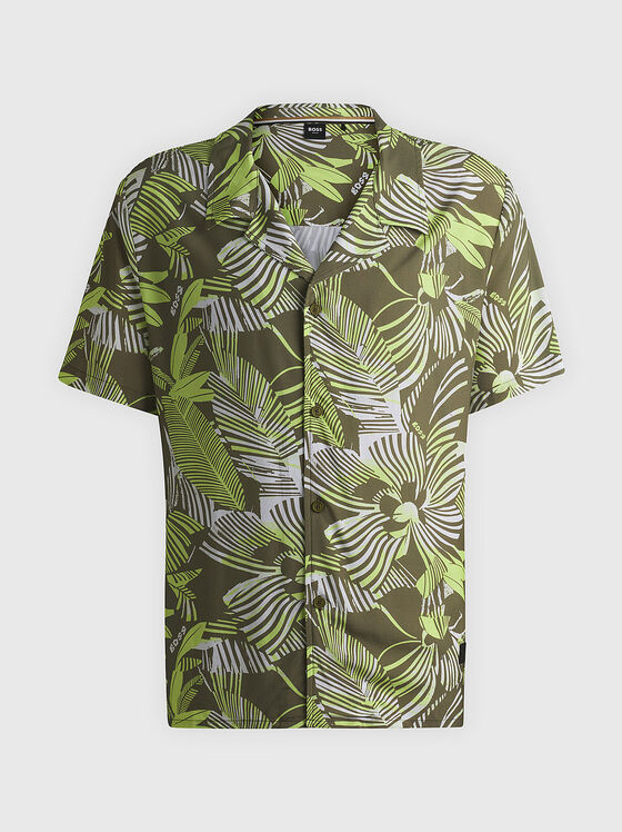 Short sleeved shirt with floral motifs - 1