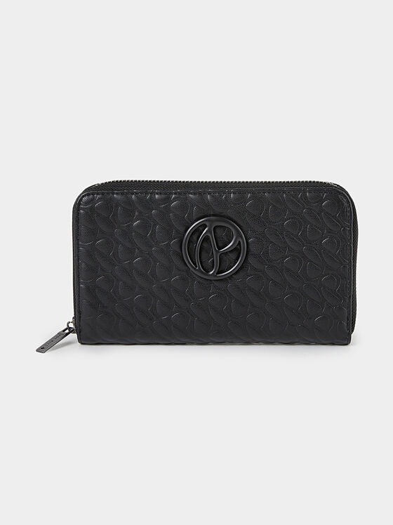 KATE black purse with embossed texture - 1