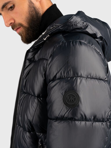 Black puffer jacket with capped effect - 3
