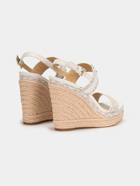 FARRAH wedges with monogram logo print - 3