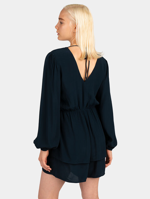 Navy blue EVELYN jumpsuit with cut-out back detail - 2