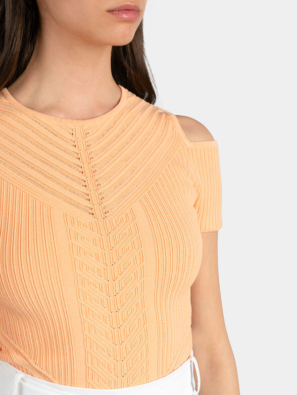 MICHEL Knitted blouse in peach color - 3