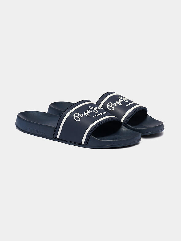 Black beach slides with logo - 2