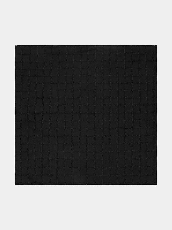 Black silk handkerchief with textured details - 1