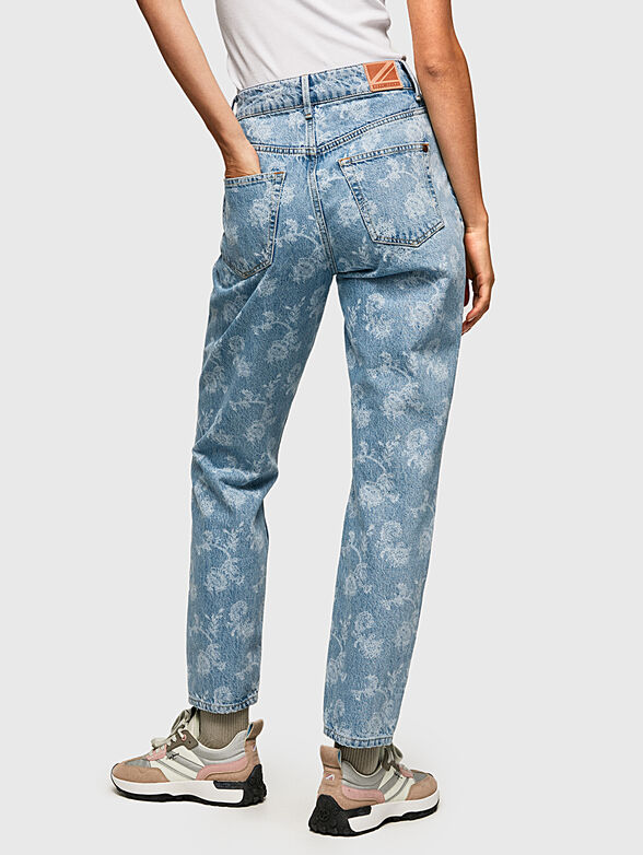 VIOLET blue jeans with floral motifs - 1